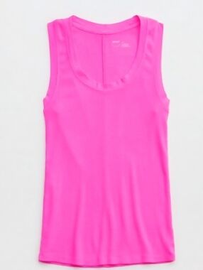 Aerie No BS Scoop Neck Tank Top in Pink Infusion, Size XL